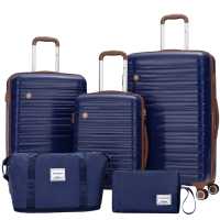 Travelhouse Ascona Kofferset mit Reisetasche S+M+L Navy-Blau | Polycarbonat-Hartschale | TSA-Schloss, Volumenerweiterung 4 Rollen, ABS Hartschale,...