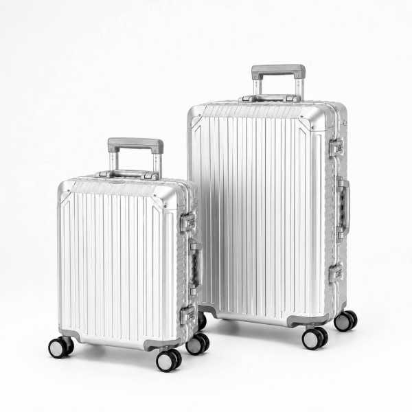 Travelhouse Tokyo Kofferset S+M Grau | Aluminium-Hartschale | TSA-Schloss, Aluminiumrahmen