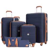 Travelhouse Bari Kofferset mit Reisetasche XS+S+M+L Navy-Blau | Polycarbonat-Hartschale | TSA-Schloss, Volumenerweiterung 4 Rollen, Polycarbonat-ABS...