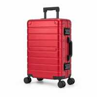 Travelhouse Oslo Handgepäck Koffer S Rot 55 x 36 x 20 cm | Aluminium-Hartschale | TSA-Schloss, Aluminiumrahmen