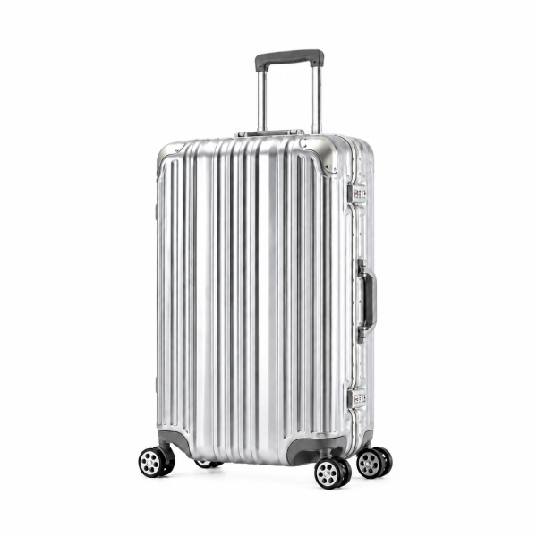 Travelhouse London Reisekoffer M Silber 65 x 42 x 24 cm | Polycarbonat-Hartschale | TSA-Schloss, Aluminiumrahmen