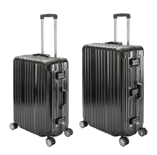 London | 2er Set | Trolleys 4 Rollen | Polycarbonat Hartschale | Alu-Rahmen | Reisekoffer M+L