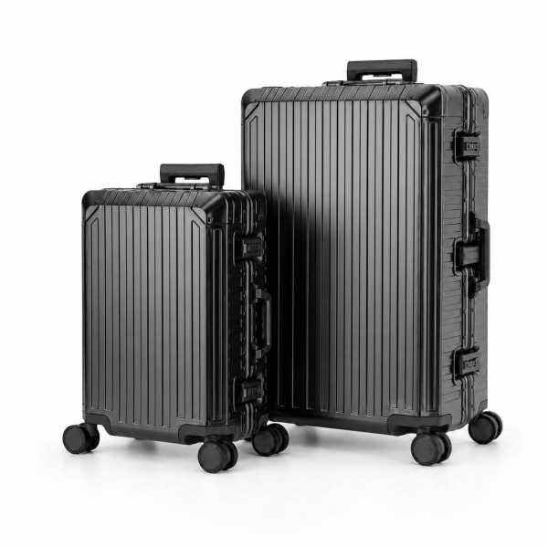 Kofferset 100% Aluminium TOKYO - schwarz (2 tlg., S+XL)