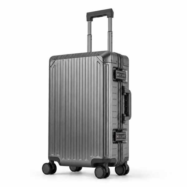 Travelhouse Tokyo Handgepäck Koffer S Grau 55 x 36 x 23 cm | Aluminium-Hartschale | TSA-Schloss, Aluminiumrahmen