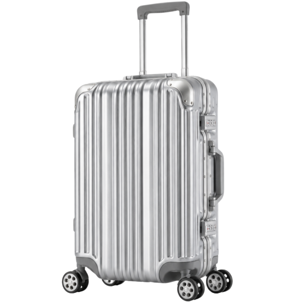 Travelhouse London Handgepäck Koffer S Silber 55 x 37 x 23 cm | Polycarbonat-Hartschale | TSA-Schloss, Aluminiumrahmen