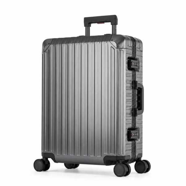 Travelhouse Tokyo Reisekoffer M Silber 66 x 42 x 26 cm | Aluminium-Hartschale | TSA-Schloss, Aluminiumrahmen