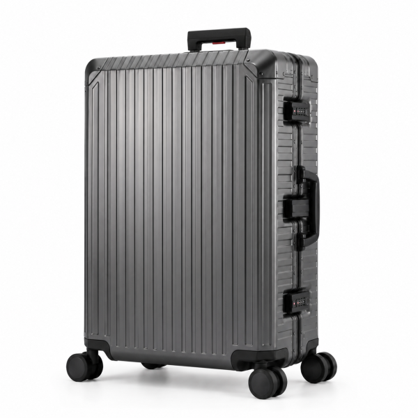 Travelhouse Tokyo großer Reisekoffer XL Silber 78 x 51 x 29 cm | Aluminium-Hartschale | TSA-Schloss, Aluminiumrahmen