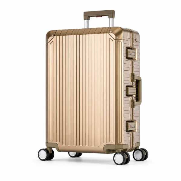 Travelhouse Tokyo großer Reisekoffer L Silber 72 x 45 x 28 cm | Aluminium-Hartschale | TSA-Schloss, Aluminiumrahmen
