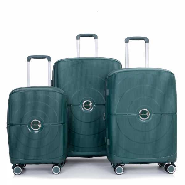 Pisa - PP Hartschalen Reisekoffer Set - Taupe | Mit Volumenerweiterung +20% | TSA | 360° Rollen