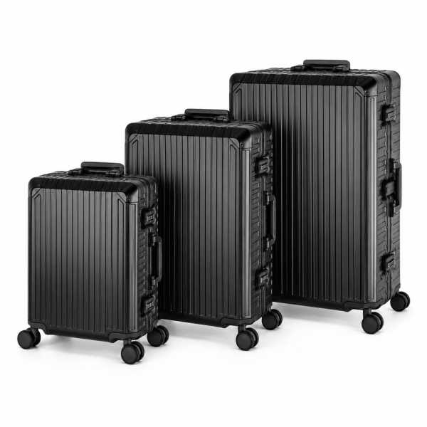 Kofferset 100% Aluminium TOKYO - schwarz - S+M+XL