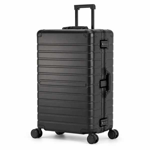 Travelhouse Oslo großer Reisekoffer L Grau 75 x 48 x 29 cm | Aluminium-Hartschale | TSA-Schloss, Aluminiumrahmen