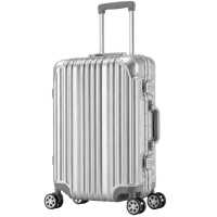 Travelhouse London Handgepäck Koffer S Silber 55 x 37 x 23 cm | Polycarbonat-Hartschale | TSA-Schloss, Aluminiumrahmen