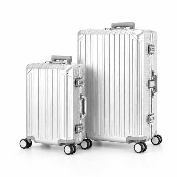 Travelhouse Tokyo Kofferset S+L Gold | Aluminium-Hartschale | TSA-Schloss, Aluminiumrahmen
