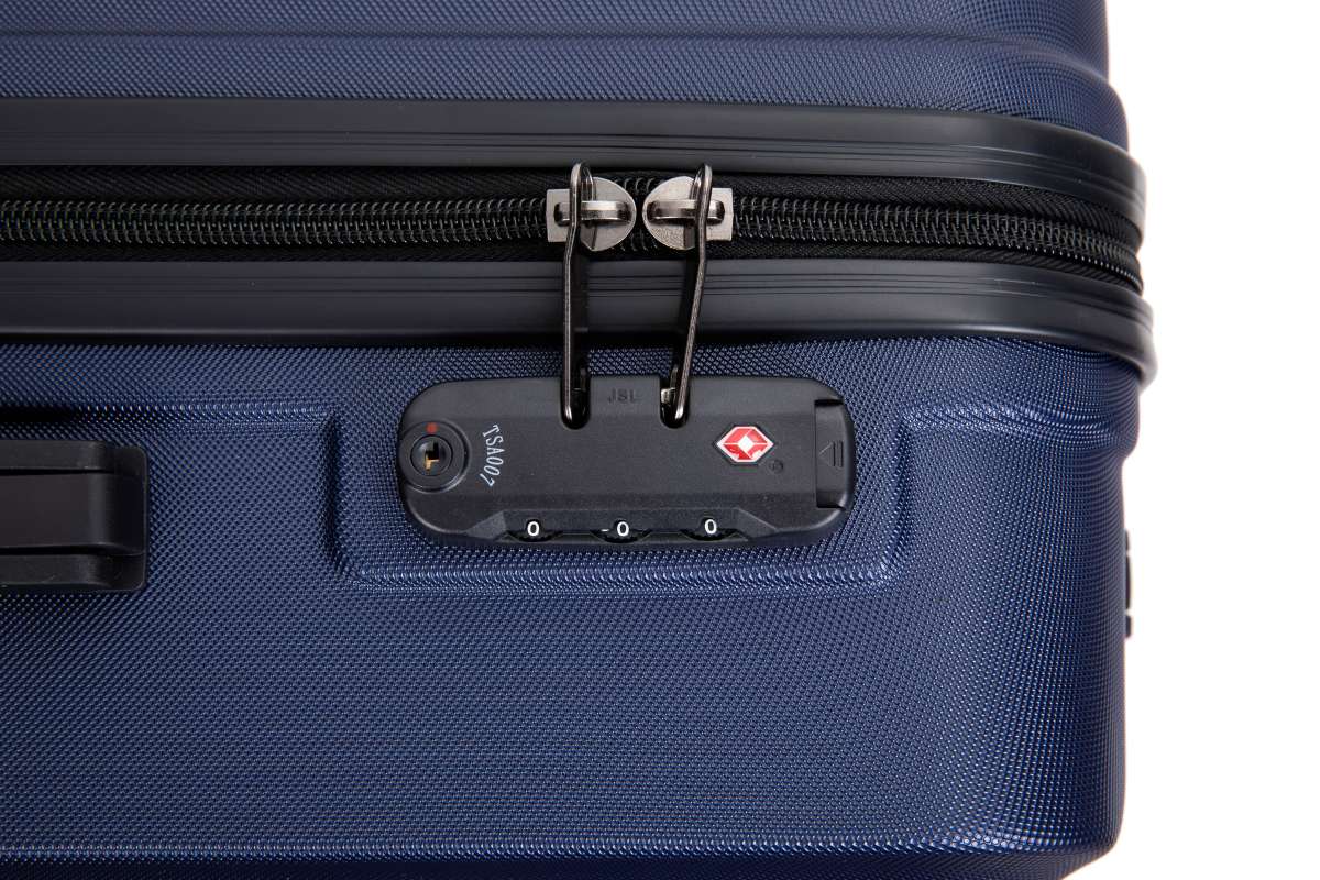 MY TRAVEL BAG Hard Shell Koffer Trolley ABS reiskoffer 4 dubbele wielen ( handbagage, medium grote set) 5 cm uitzetvoeg, Zwart, Handgepäck (55cm