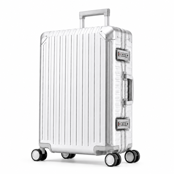 Travelhouse Tokyo Reisekoffer M Silber 66 x 42 x 26 cm | Aluminium-Hartschale | TSA-Schloss, Aluminiumrahmen