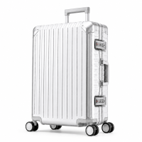 Travelhouse Tokyo Reisekoffer M Silber 66 x 42 x 26 cm | Aluminium-Hartschale | TSA-Schloss, Aluminiumrahmen