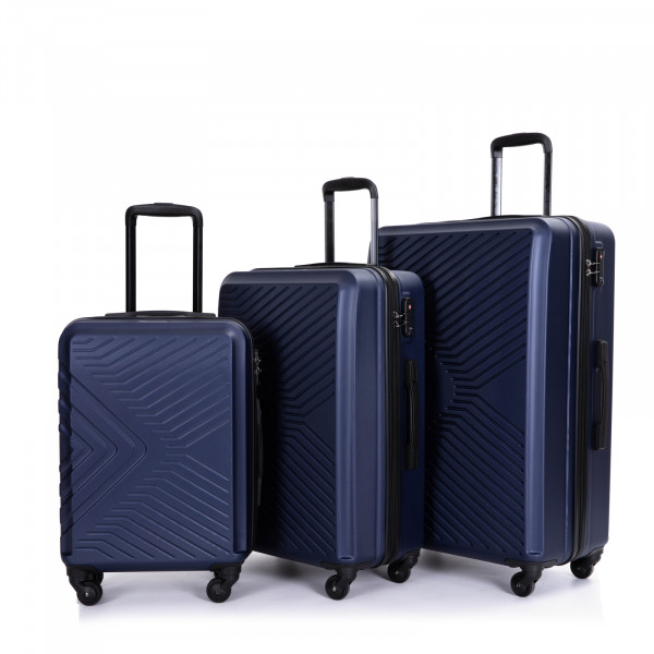 Travelhouse Bali Reisekoffer Set Navy S-50cm & M-66cm & L-76cm Hartschalenkoffer Reise Trolley Koffer Set