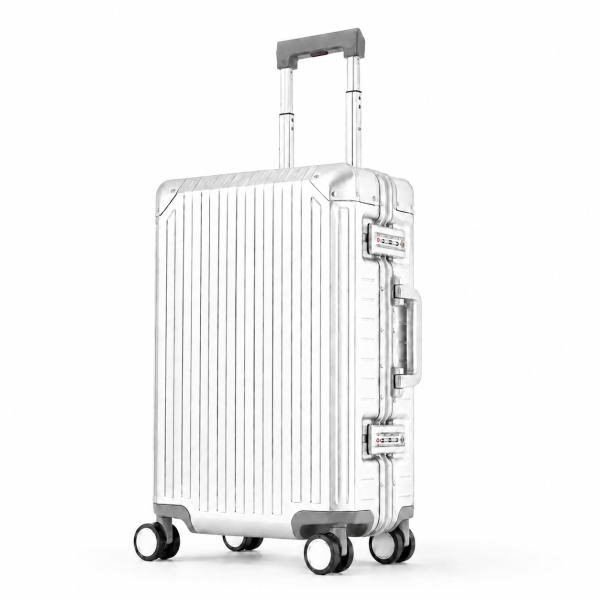 Travelhouse Tokyo Handgepäck Koffer S Silber 55 x 36 x 23 cm | Aluminium-Hartschale | TSA-Schloss, Aluminiumrahmen