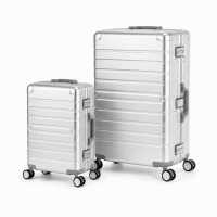 Travelhouse Oslo Kofferset S+L Silber | Aluminium-Hartschale | TSA-Schloss, Aluminiumrahmen