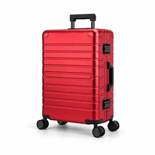Travelhouse Oslo Reisekoffer M Rot 65 x 42 x 26 cm | Aluminium-Hartschale | TSA-Schloss, Aluminiumrahmen