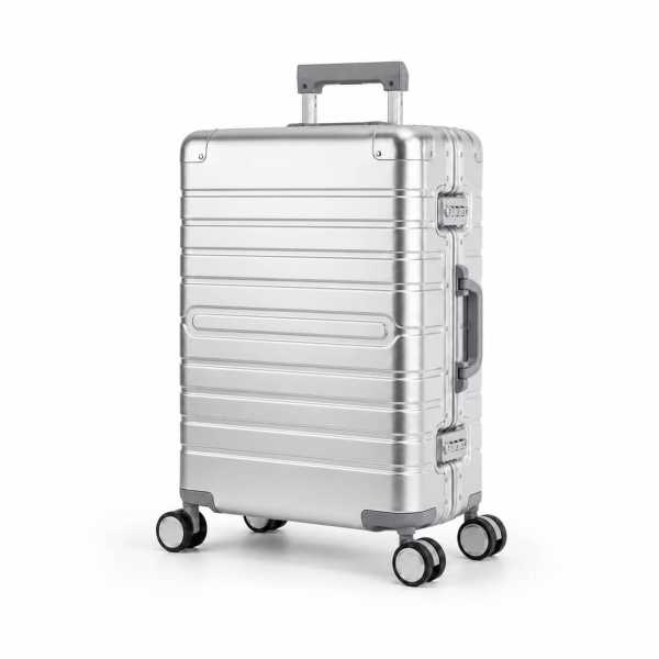 Travelhouse Oslo Reisekoffer M Schwarz 65 x 42 x 26 cm | Aluminium-Hartschale | TSA-Schloss, Aluminiumrahmen