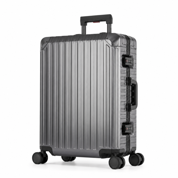 Travelhouse Tokyo Reisekoffer M Schwarz 66 x 42 x 26 cm | Aluminium-Hartschale | TSA-Schloss, Aluminiumrahmen