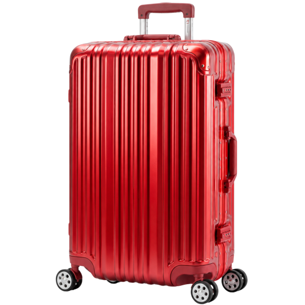 Travelhouse London Reisekoffer M Rot 65 x 42 x 24 cm | Polycarbonat-Hartschale | TSA-Schloss, Aluminiumrahmen