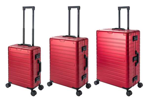 Oslo | 3er Set | Trolleys mit 4 Rollen | Aluminium Hartschale | Handgepäck + Reisekoffer M + L