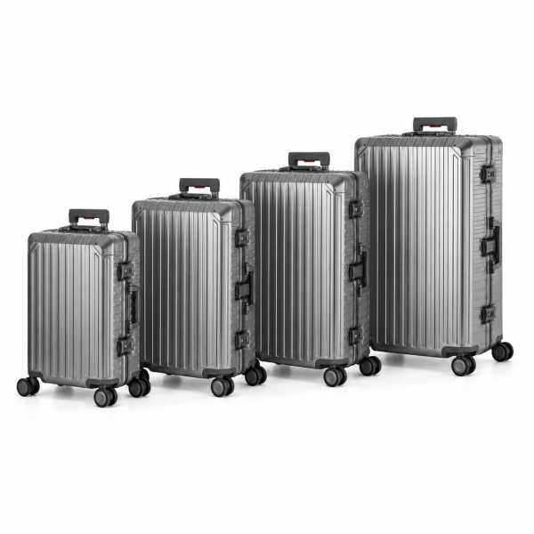 Travelhouse Tokyo Kofferset S+M+L+XL Gold | Aluminium-Hartschale | TSA-Schloss, Aluminiumrahmen