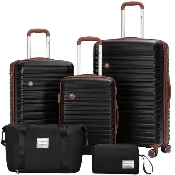 Ascona Trolleys S+M+L inkl. Reisetasche - Schwarz