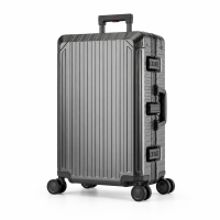 Travelhouse Tokyo großer Reisekoffer L Grau 72 x 45 x 28 cm | Aluminium-Hartschale | TSA-Schloss, Aluminiumrahmen