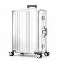 Travelhouse Tokyo großer Reisekoffer XL Silber 78 x 51 x 29 cm | Aluminium-Hartschale | TSA-Schloss, Aluminiumrahmen