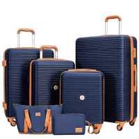 Travelhouse Bari Hartschalen Kofferset 6-teilig mit Handgepäck, Reisetasche & Kosmetiktasche – XS S M L, TSA-Schloss & 360° Rollen 4 Rollen,...