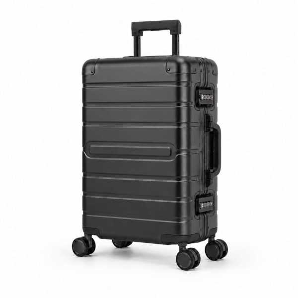 Travelhouse Oslo Handgepäck Koffer S Schwarz 55 x 36 x 20 cm | Aluminium-Hartschale | TSA-Schloss, Aluminiumrahmen