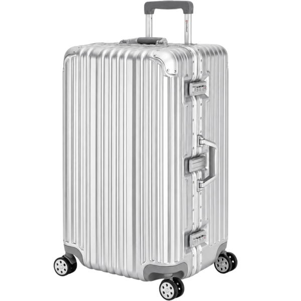 Travelhouse London großer Reisekoffer L Silber 75 x 42 x 35 cm | Polycarbonat-Hartschale | TSA-Schloss, Aluminiumrahmen