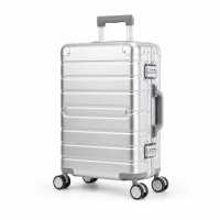 Travelhouse Oslo Handgepäck Koffer S Silber 55 x 36 x 20 cm | Aluminium-Hartschale | TSA-Schloss, Aluminiumrahmen