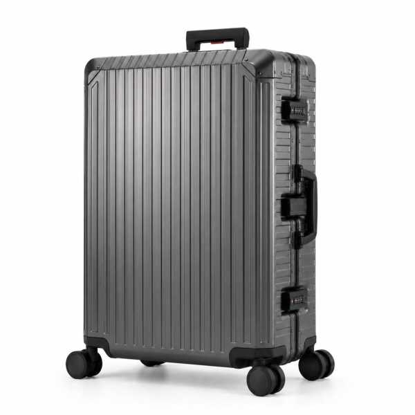 Travelhouse Tokyo großer Reisekoffer XL Grau 78 x 51 x 29 cm | Aluminium-Hartschale | TSA-Schloss, Aluminiumrahmen