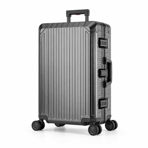 Travelhouse Tokyo großer Reisekoffer L Schwarz 72 x 45 x 28 cm | Aluminium-Hartschale | TSA-Schloss, Aluminiumrahmen