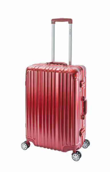 Reisekoffer "London" | Hartschalekoffer mit Aluminium Rahmen | 65x42x24cm | 4,8 kg| Schwarz