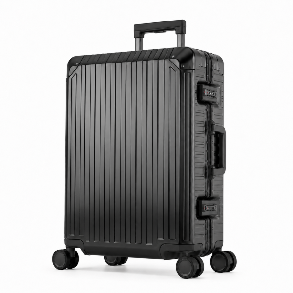 Travelhouse Tokyo Reisekoffer M Grau 66 x 42 x 26 cm | Aluminium-Hartschale | TSA-Schloss, Aluminiumrahmen