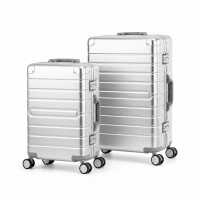Travelhouse Oslo Kofferset S+M Silber | Aluminium-Hartschale | TSA-Schloss, Aluminiumrahmen