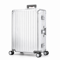 Travelhouse Tokyo großer Reisekoffer XL Silber 78 x 51 x 29 cm | Aluminium-Hartschale | TSA-Schloss, Aluminiumrahmen