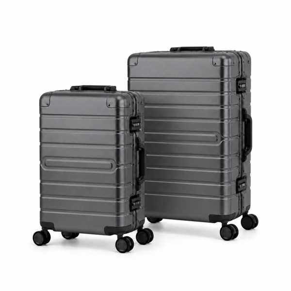 Travelhouse Oslo Kofferset S+M Silber | Aluminium-Hartschale | TSA-Schloss, Aluminiumrahmen