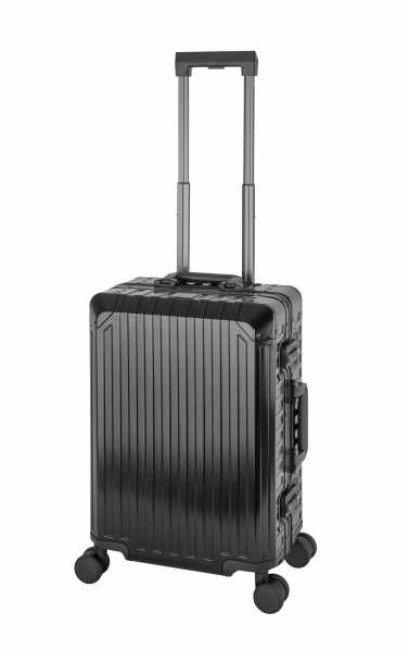 Tokyo Aluminium Handgepäck-Koffer | Trolley mit 4 Rollen | Aluminium Hartschale | 55 x 36 x 23 cm | 4.1 kg - Silber