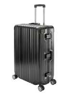 Travelhouse London Handgepäck Koffer L Schwarz 75 x 48 x 26 cm | Polycarbonat-Hartschale | TSA-Schloss, Aluminiumrahmen