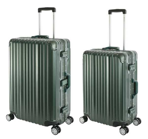 London | 2er Set | Trolleys 4 Rollen | Polycarbonat Hartschale | Alu-Rahmen | Reisekoffer M+L