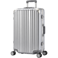 Travelhouse London Reisekoffer M Silber 65 x 42 x 24 cm | Polycarbonat-Hartschale | TSA-Schloss, Aluminiumrahmen