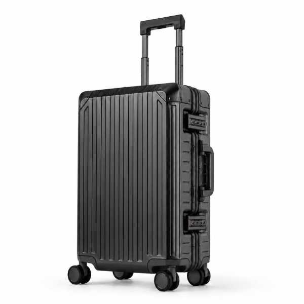 Travelhouse Tokyo Handgepäck Koffer S Schwarz 55 x 36 x 23 cm | Aluminium-Hartschale | TSA-Schloss, Aluminiumrahmen