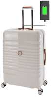 Travelhouse Capri großer Reisekoffer L 75 x 48 x 29 cm | Polycarbonat-Hartschale | TSA-Schloss, USB-Anschluss 4 Rollen, PC Hartschale, Extrafächer,...