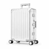 Travelhouse Tokyo großer Reisekoffer L Silber 72 x 45 x 28 cm | Aluminium-Hartschale | TSA-Schloss, Aluminiumrahmen